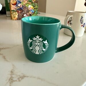 Starbucks Teal-Green Ceramic Mug with White Siren Logo